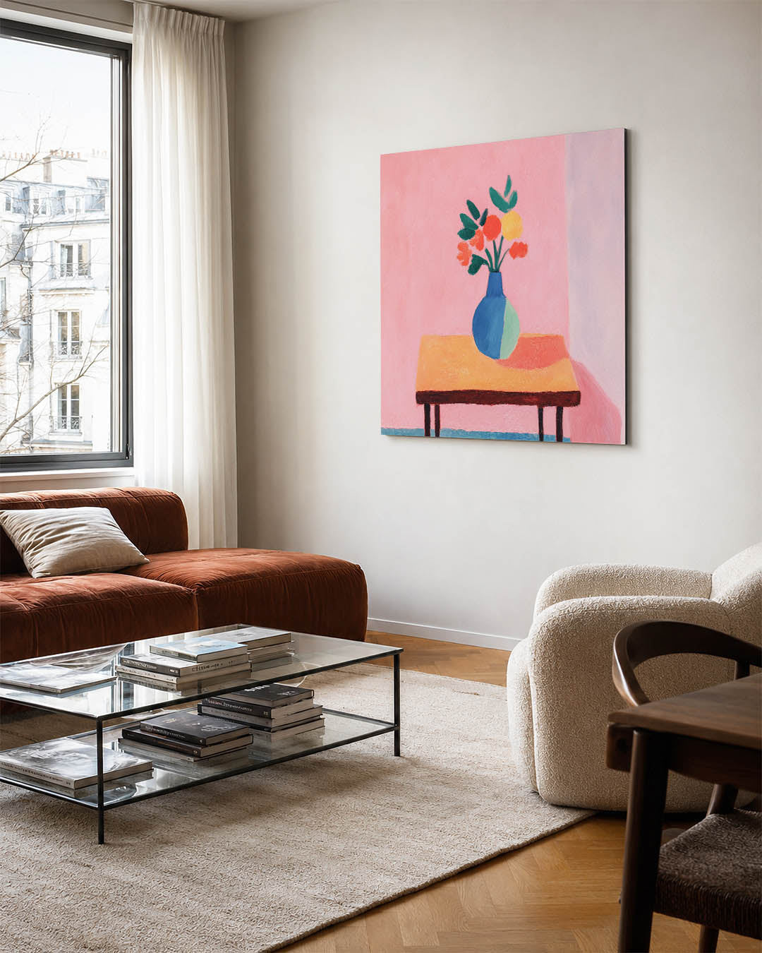 Kleurrijke bloemenvorm Kunstwerk