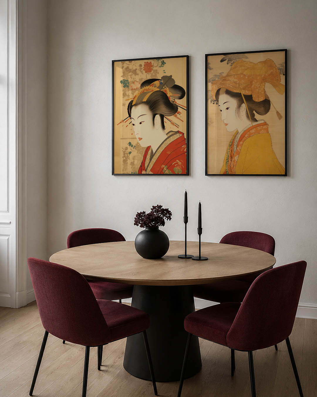 Elegante vrouwfiguur Posterset