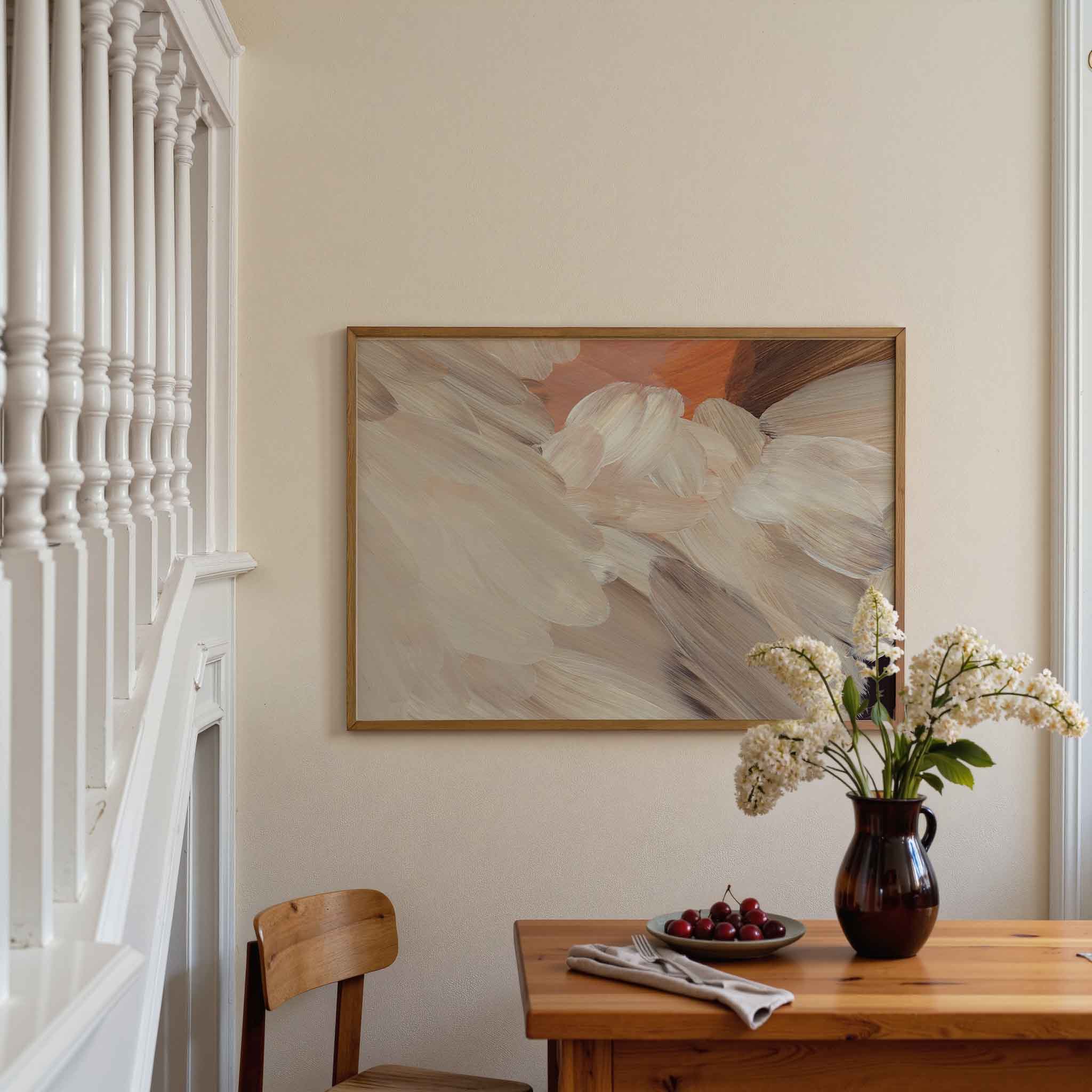 Abstracte penseelstreken Poster