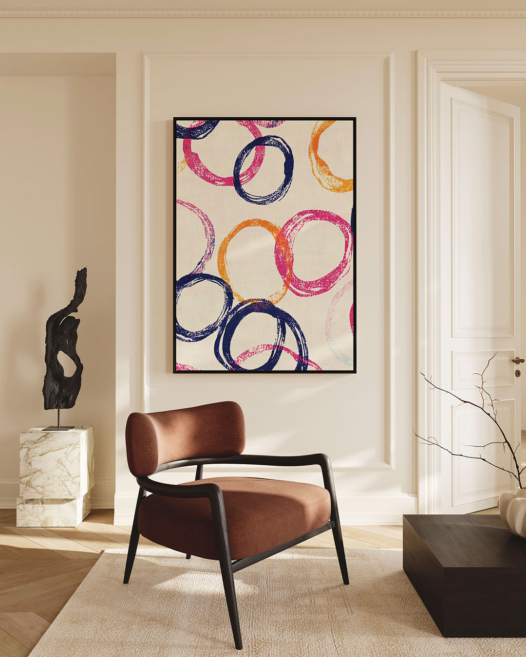 Kleurrijke cirkelpatronen Kunstwerk