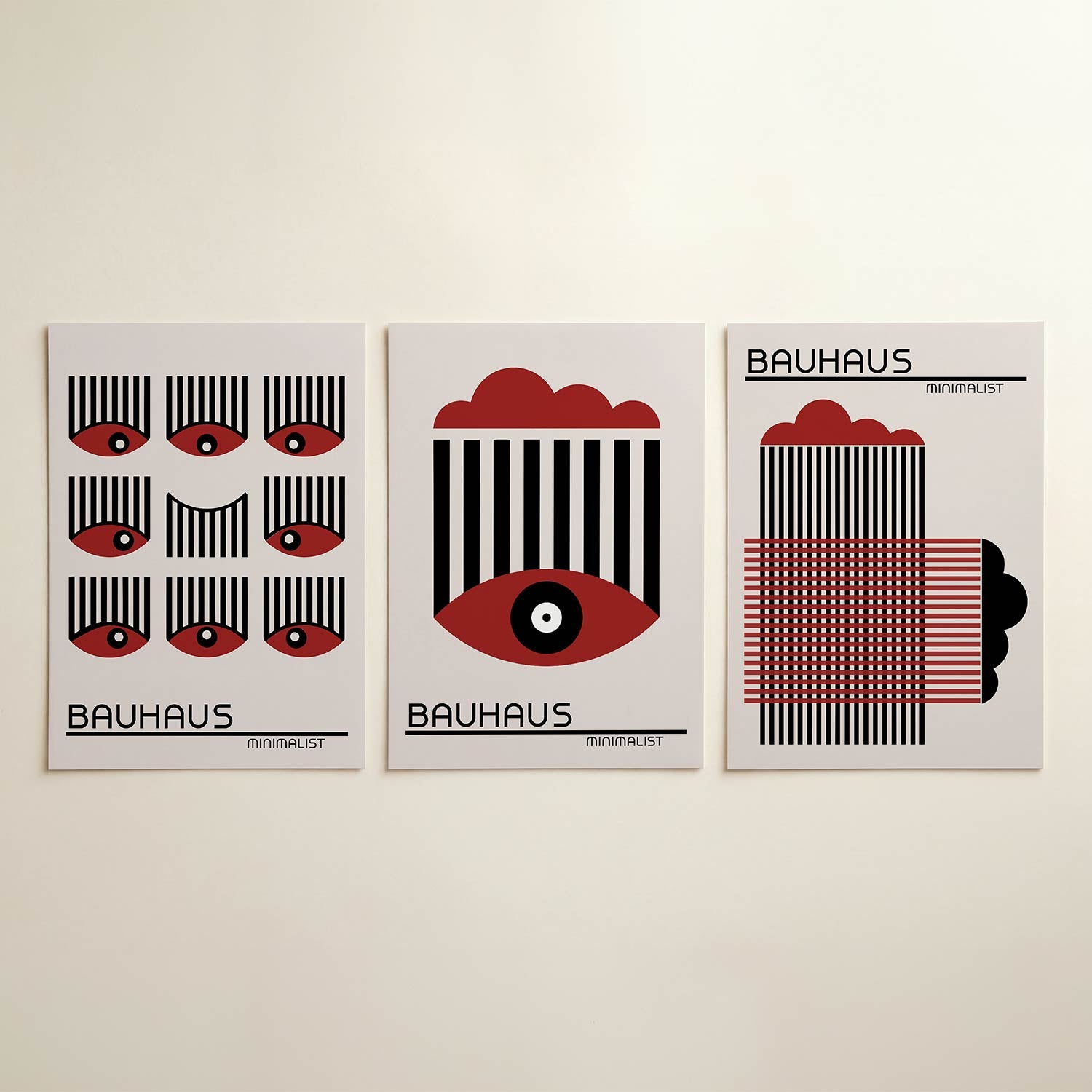 Oogpatroon en lijnen Posterset