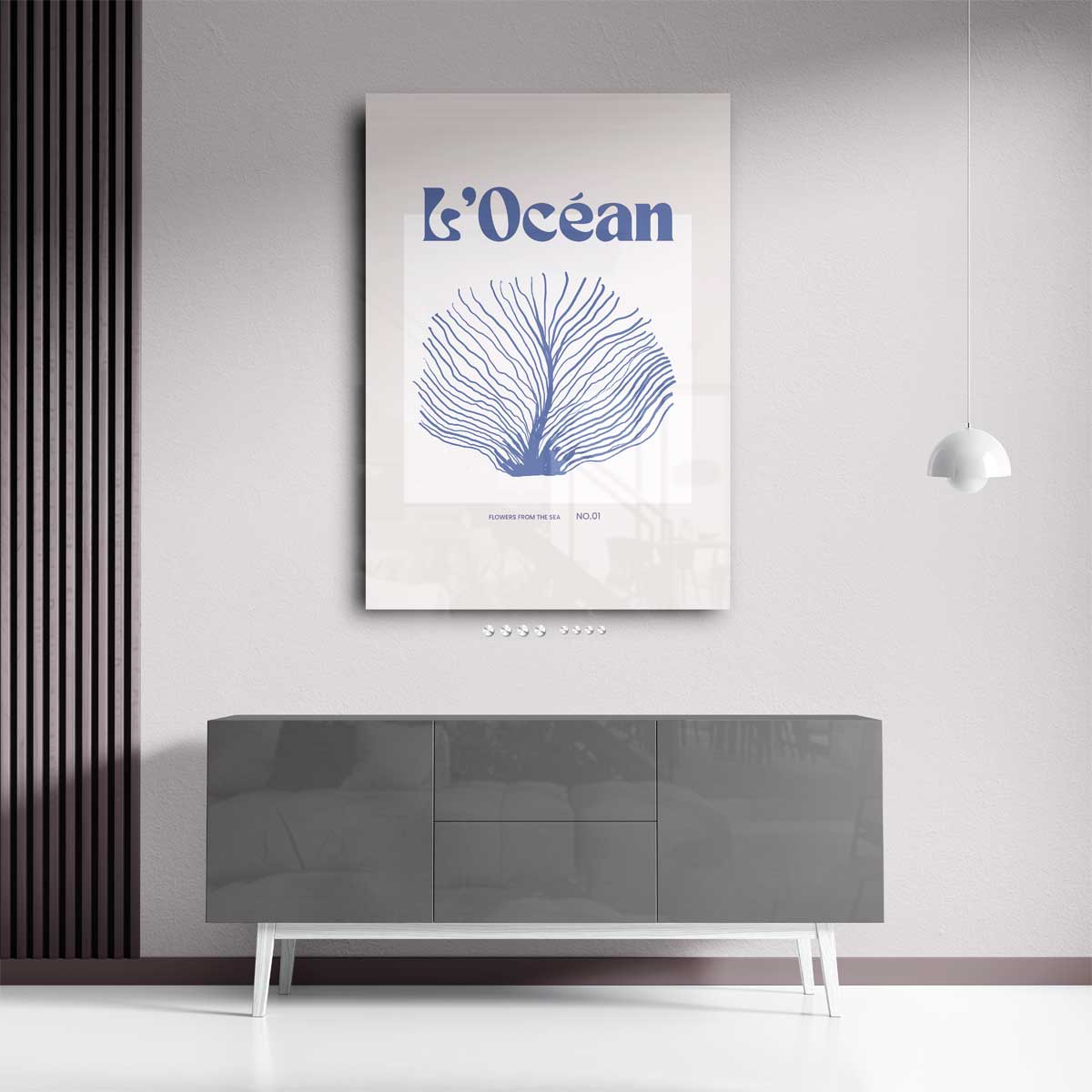 L'Océan: Bloemen uit de Zee Kunstwerk-canvas-dibond-plexiglas-wanddecoratie-WallArtistic