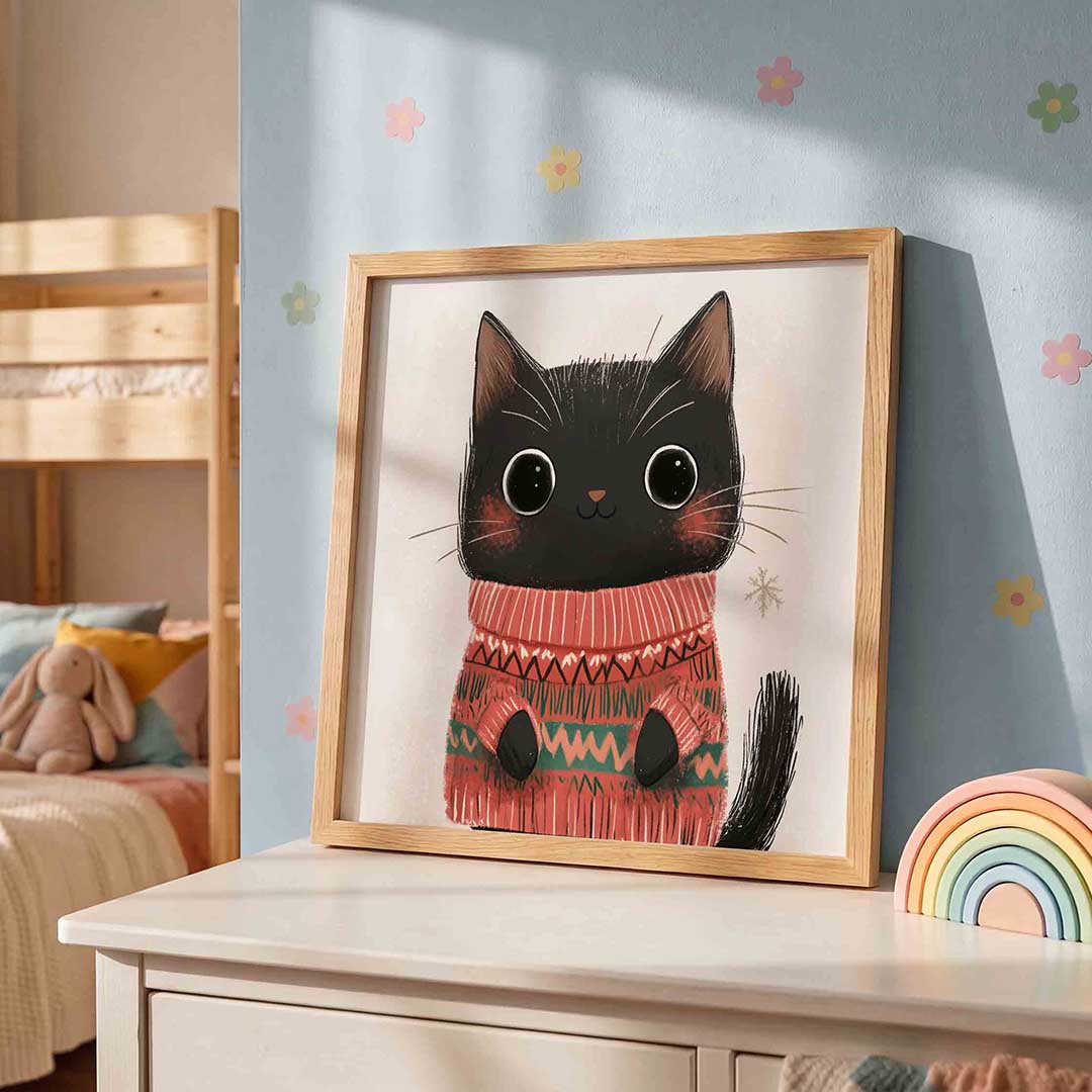 Kat met trui Poster
