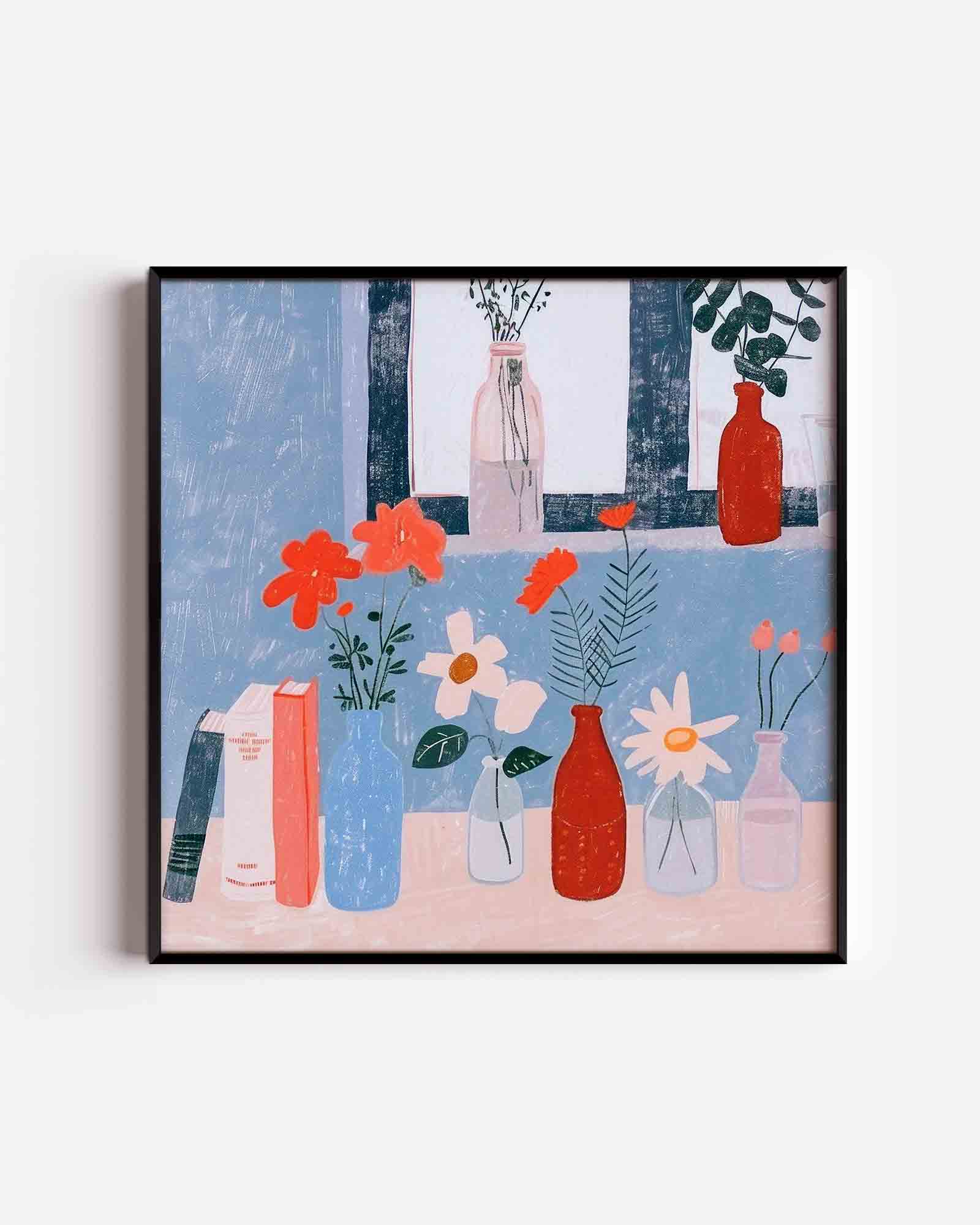 Bloemen en vazen Poster