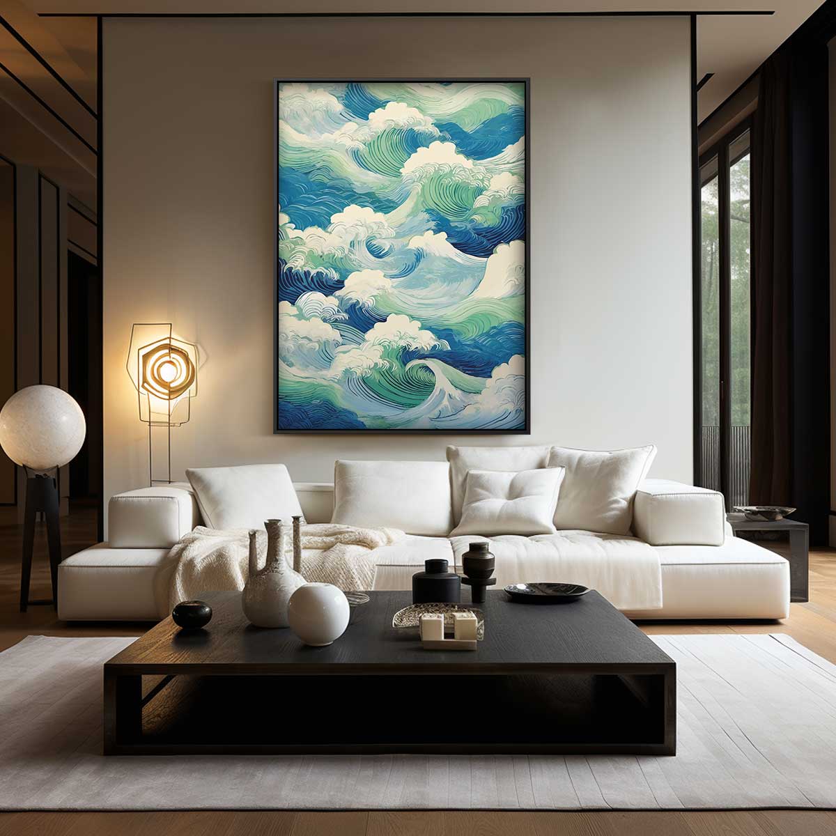 Woeste Zee Golven Kunstwerk Kunstwerk-canvas-dibond-plexiglas-wanddecoratie-WallArtistic