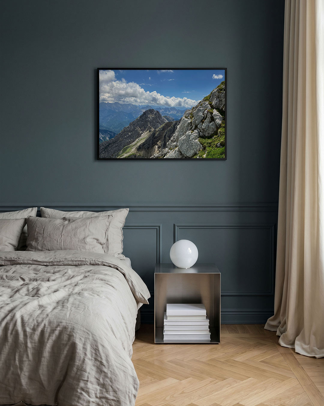 Berglandschap met wolken Poster
