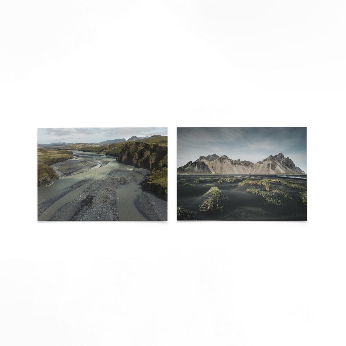 Productfoto van twee liggende posters met rivieren van ruw land – Gerald Emming