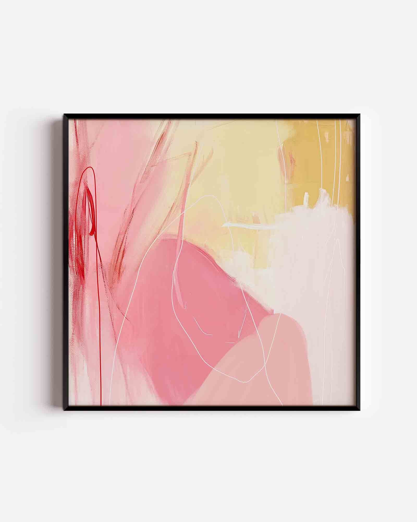 Abstracte roze en gele Poster