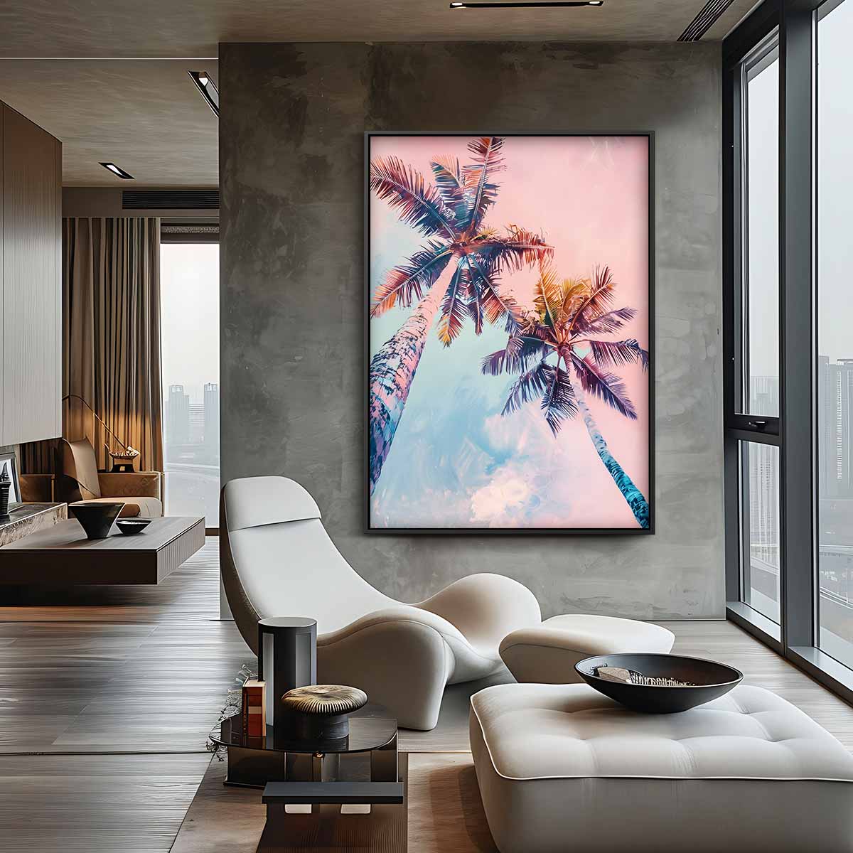 Tropische Zwoelheid Palmkunst Kunstwerk-canvas-dibond-plexiglas-wanddecoratie-WallArtistic