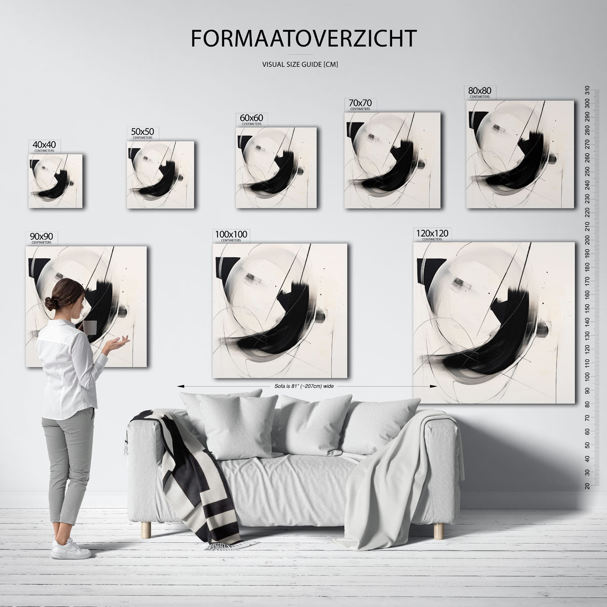 Abstracte zwarte en witte vormen Poster