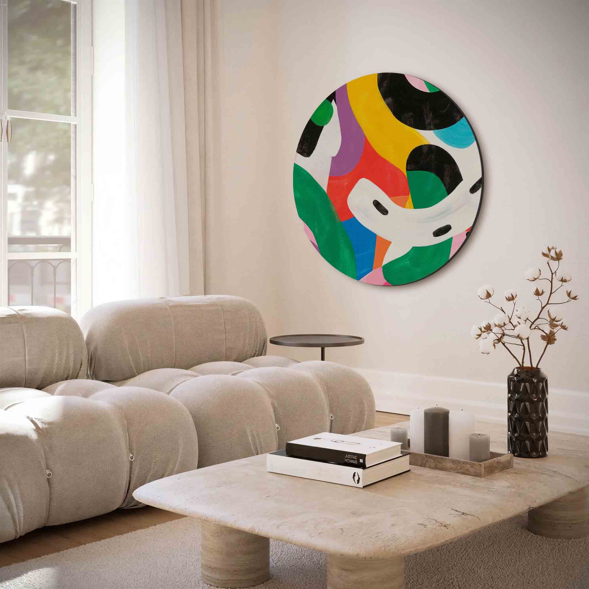 Kleurrijke abstracte vormen Muurcirkel