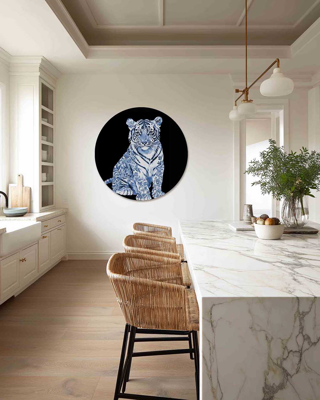 Blauwe tijger Muurcirkel
