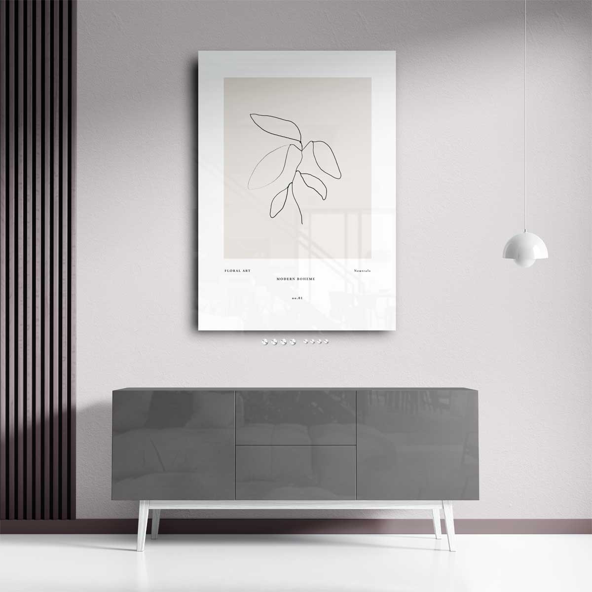 Minimalistische Botanische Lijntekening Kunstwerk-canvas-dibond-plexiglas-wanddecoratie-WallArtistic