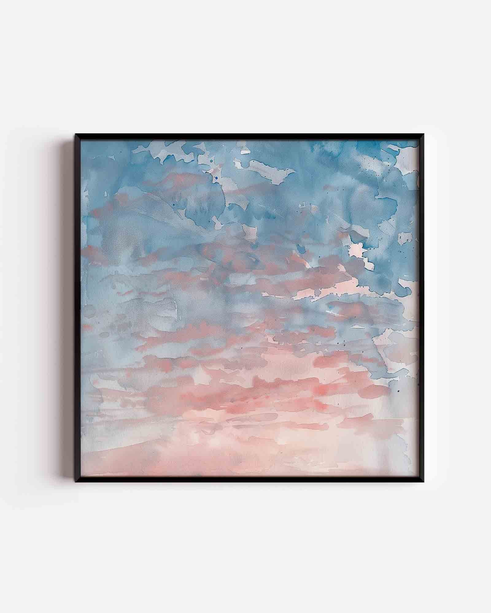 Blauwe en roze lucht Poster