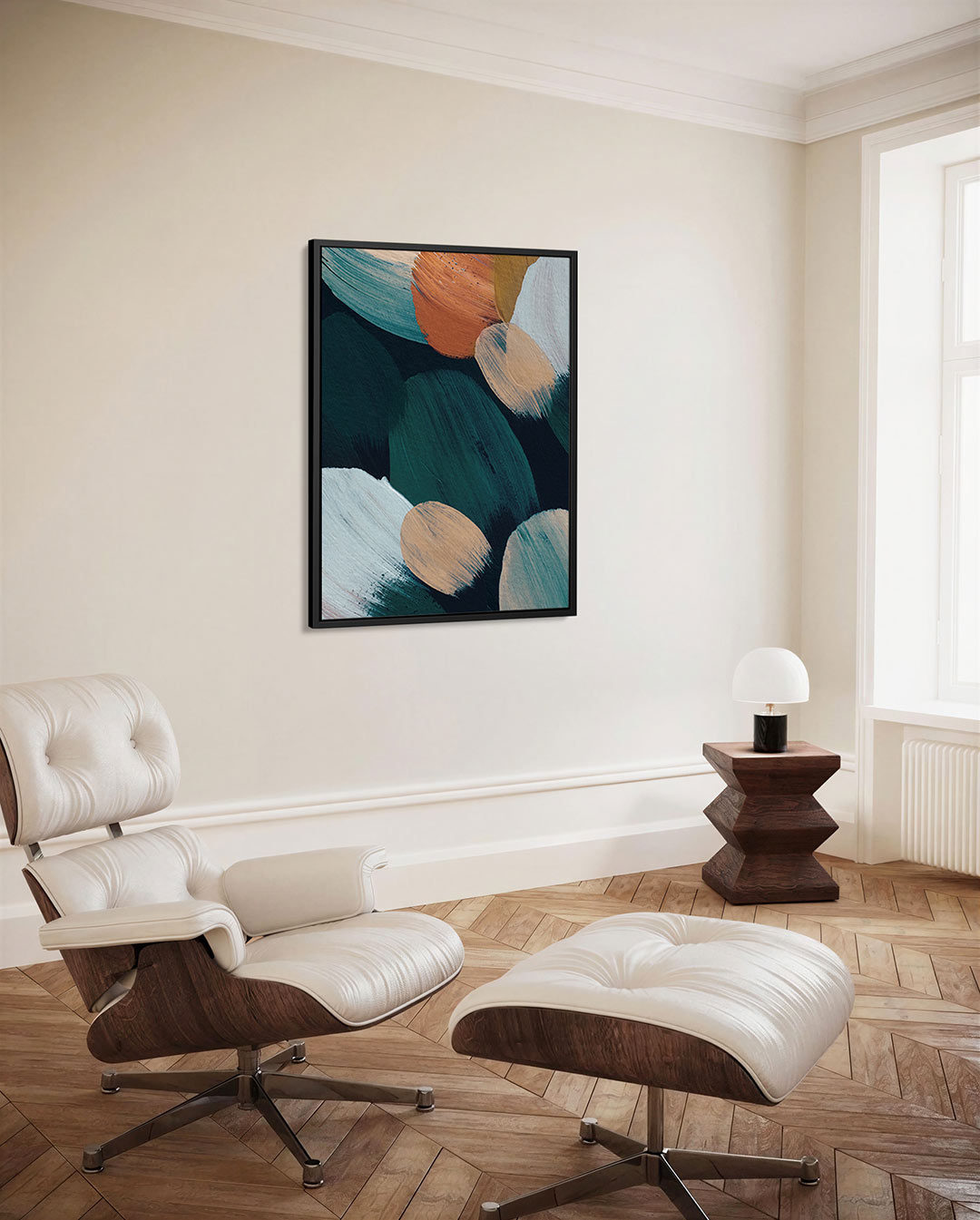 Dynamische kleurencompositie Kunstwerk