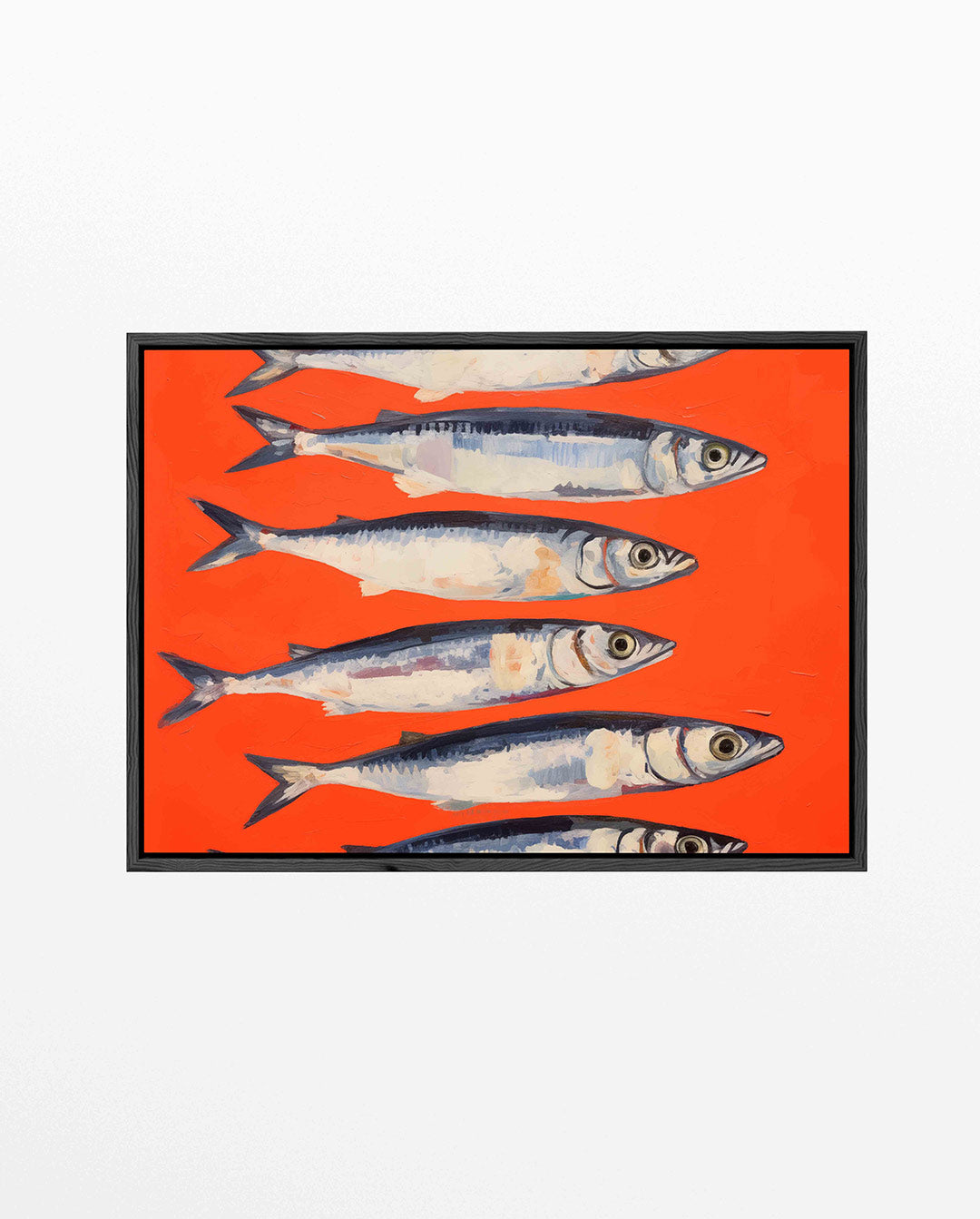 Vissen op fel oranje Kunstwerk