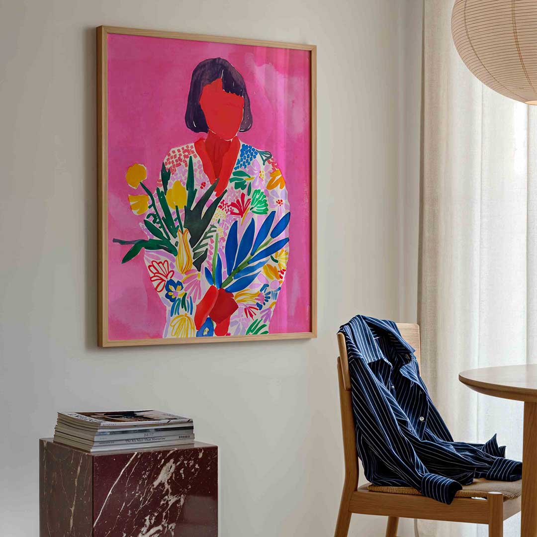 Vrouw met bloemen Poster