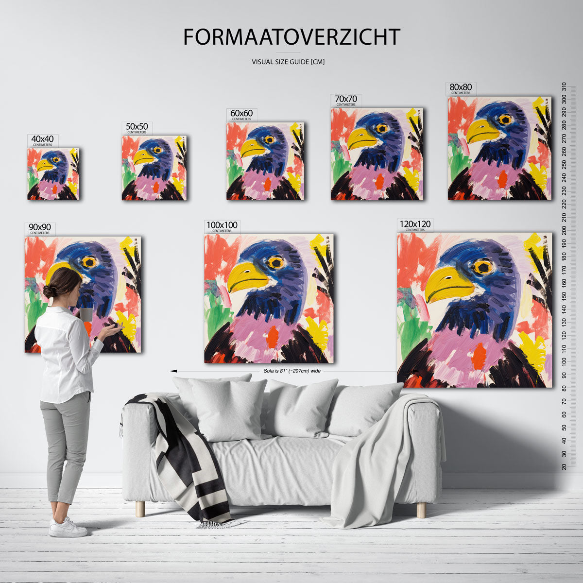Vogel met kleurrijke veren Poster
