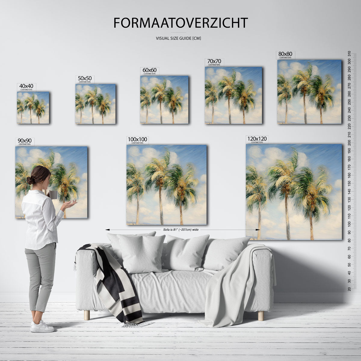 Palmbomen in de wind Poster
