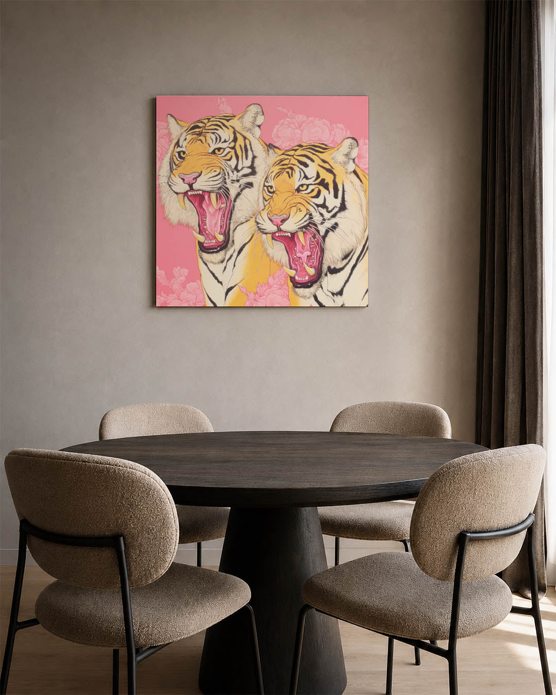 Twee brullende tijgers Kunstwerk