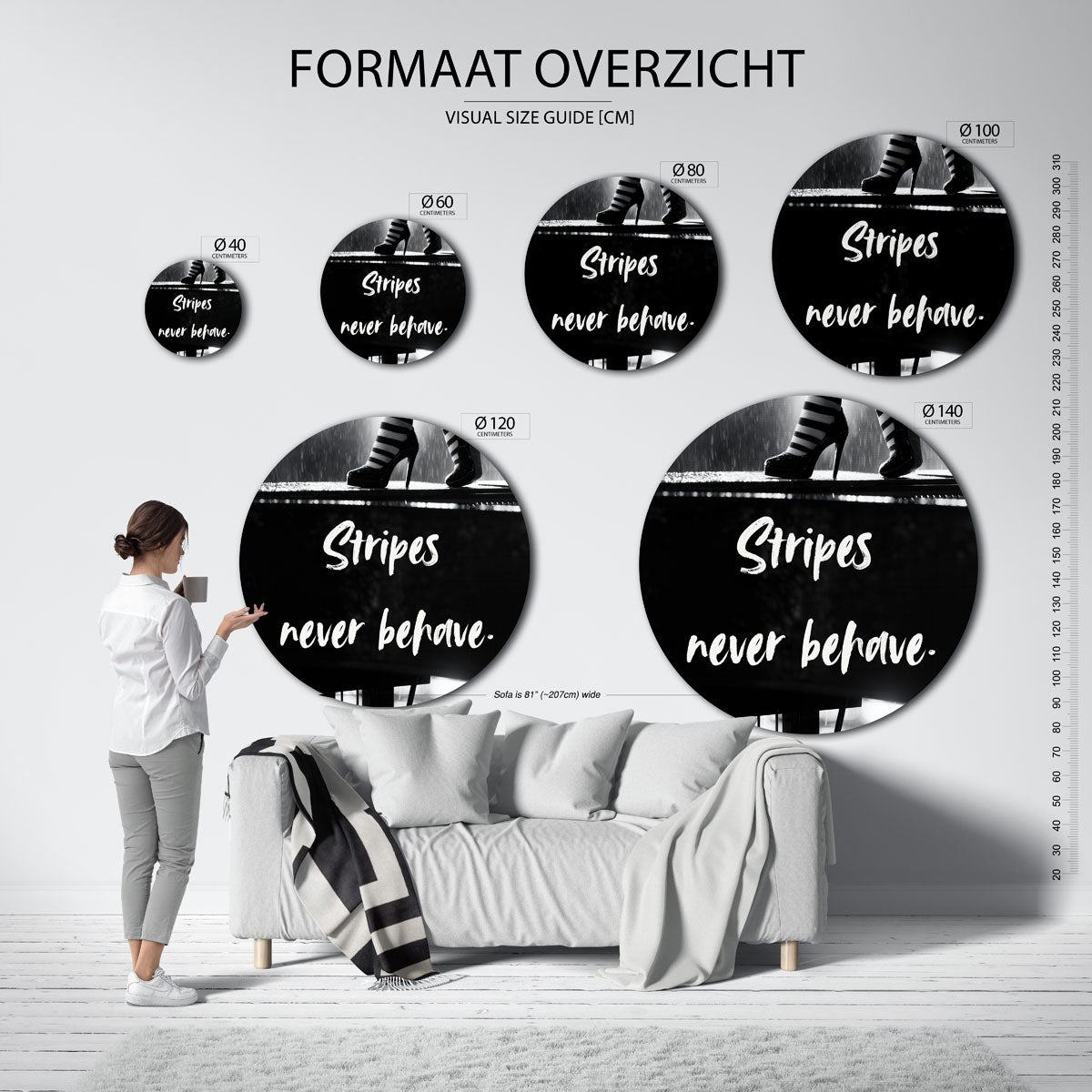 Strepen en hakken Muurcirkel