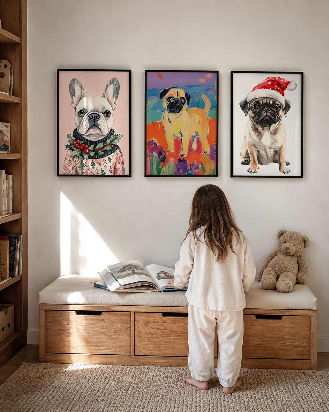 Hond met kersttrui Posterset
