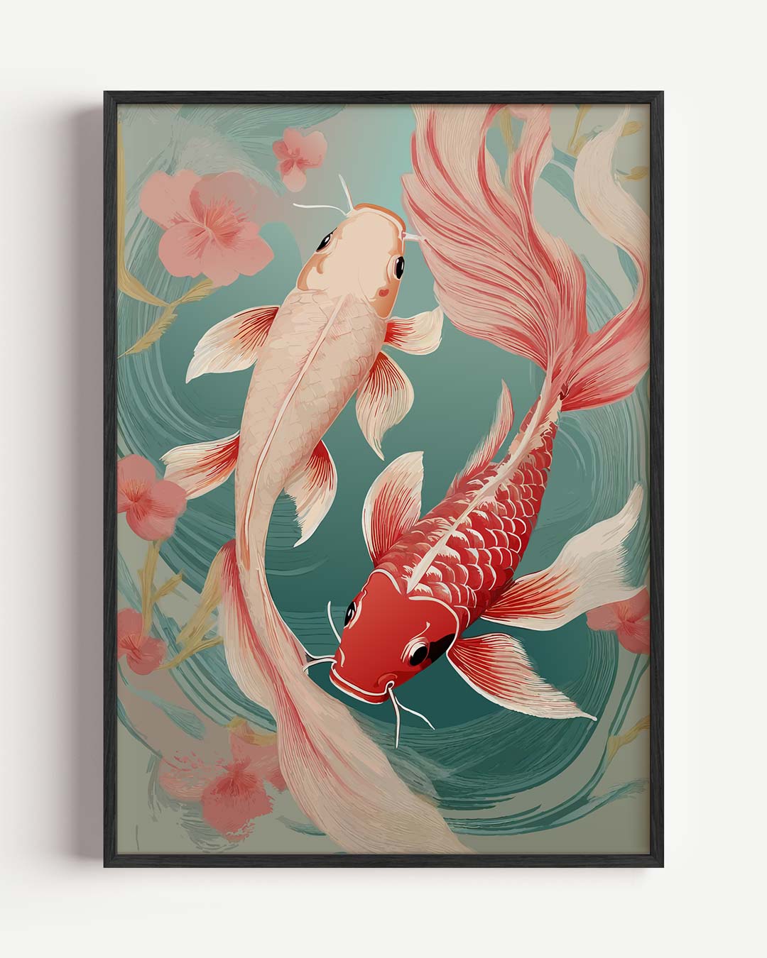 Vrolijke Koi Karper Kunst Poster-WallArtistic