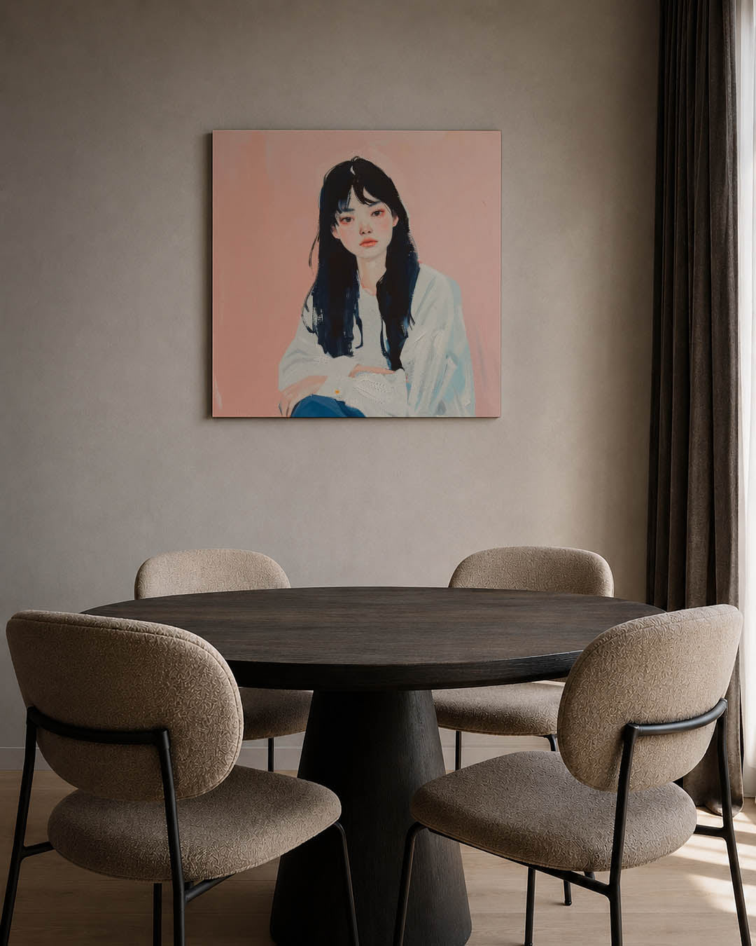 Dromerige portretstudie Kunstwerk