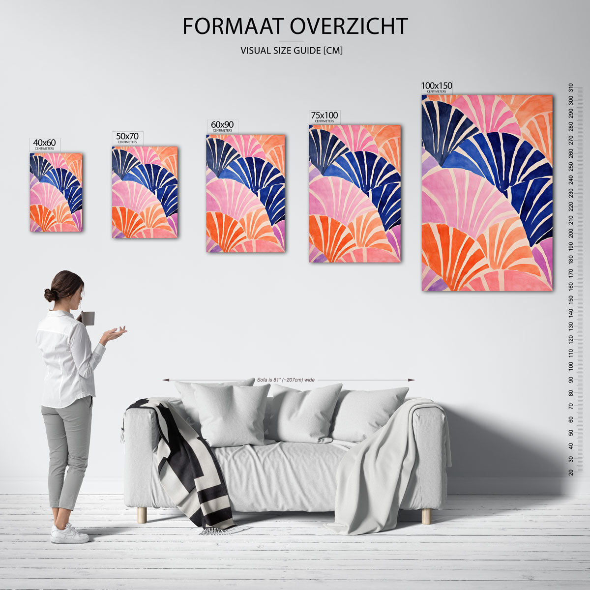 Kleurrijke waaierpatronen Kunstwerk