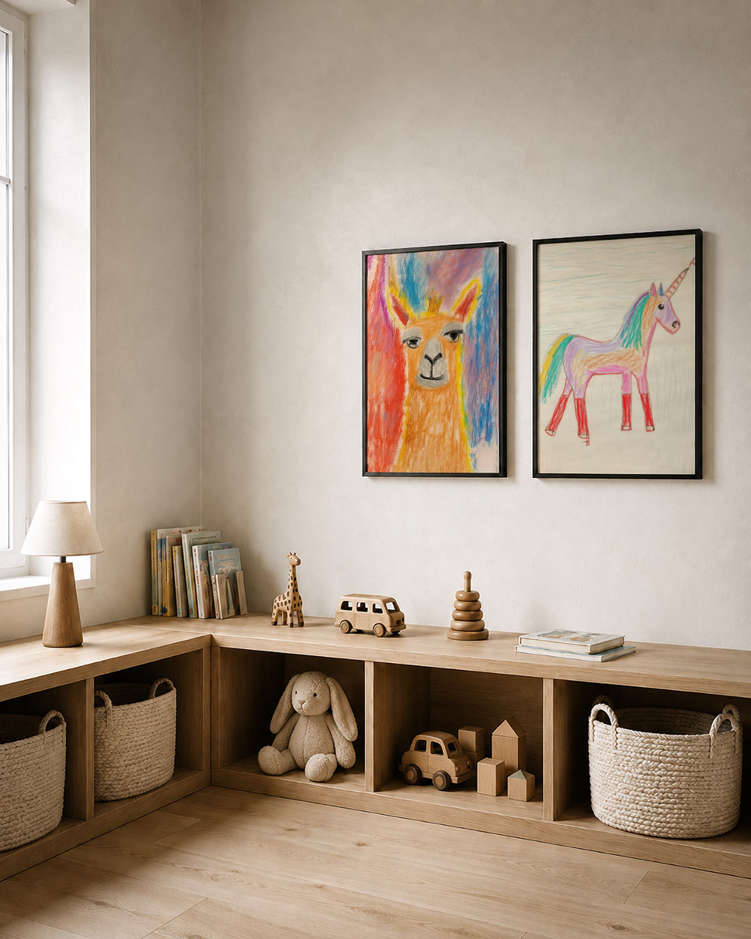 Kleurrijke lama Posterset