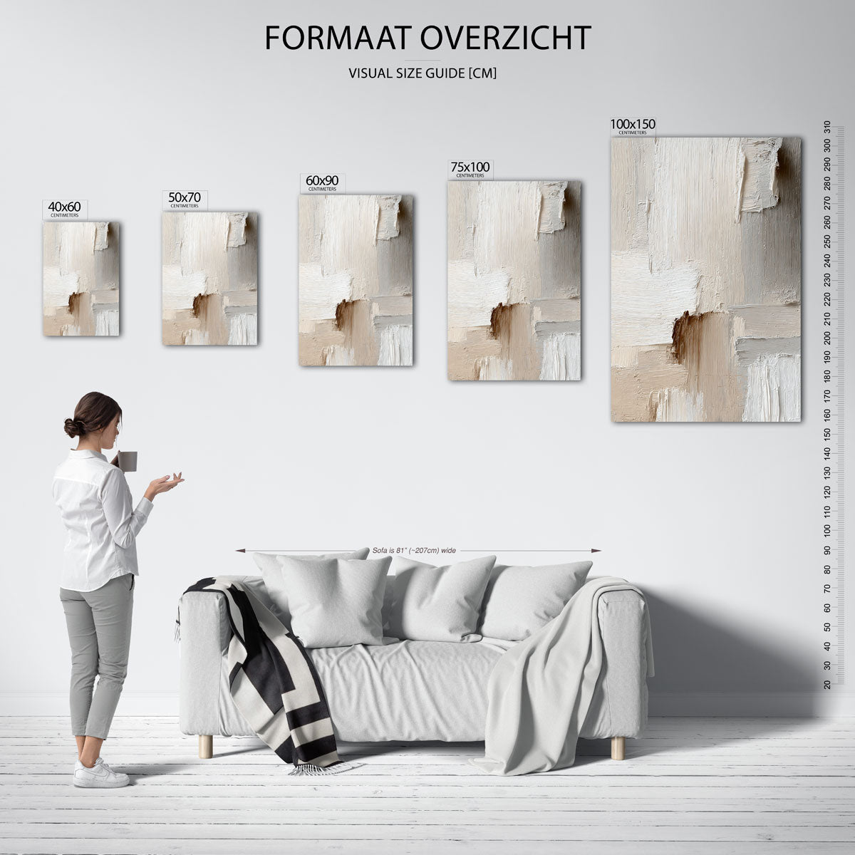 Textuur in neutrale kleuren Kunstwerk