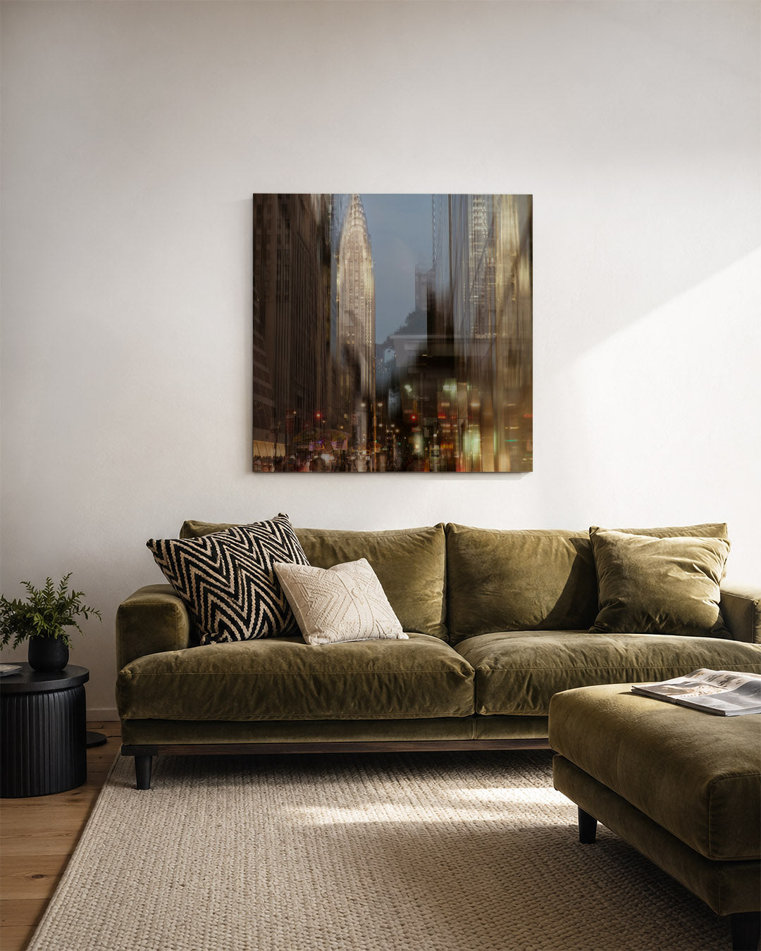 Stedelijke nachtreflecties Kunstwerk