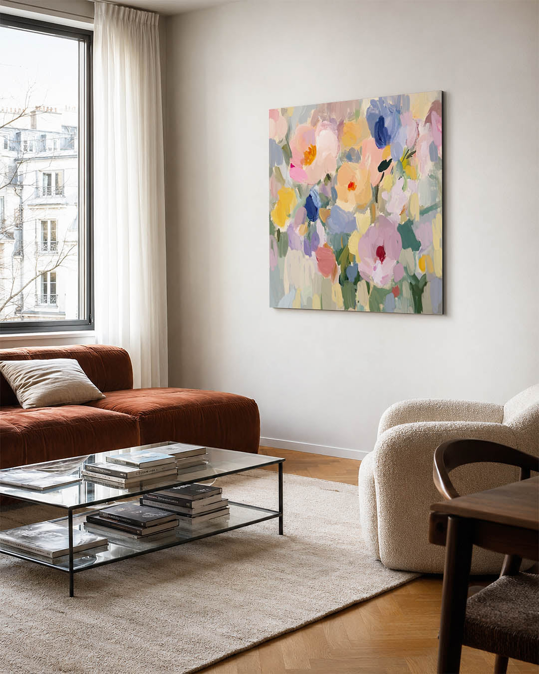 Kleurrijke bloemenvormen Kunstwerk