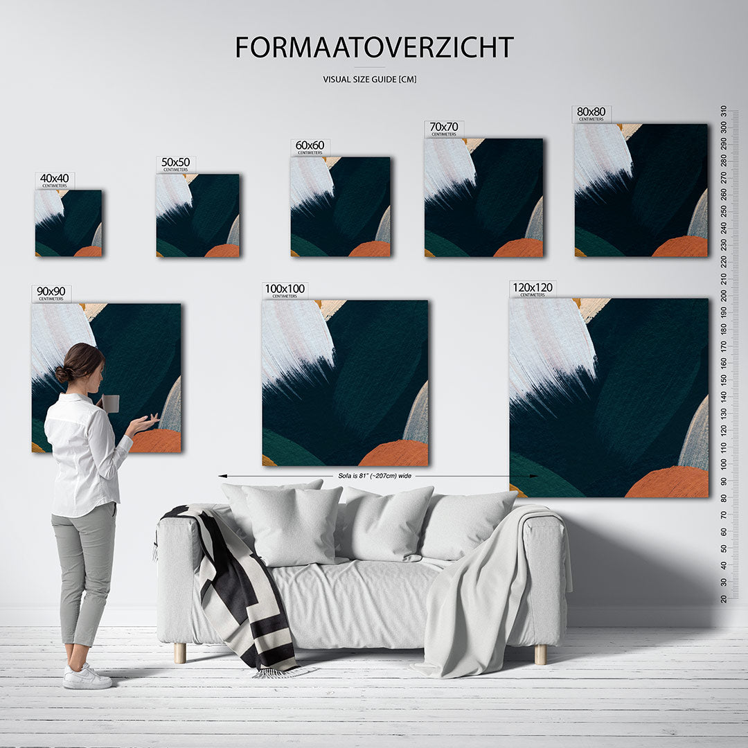 Dynamische kleurencompositie Kunstwerk