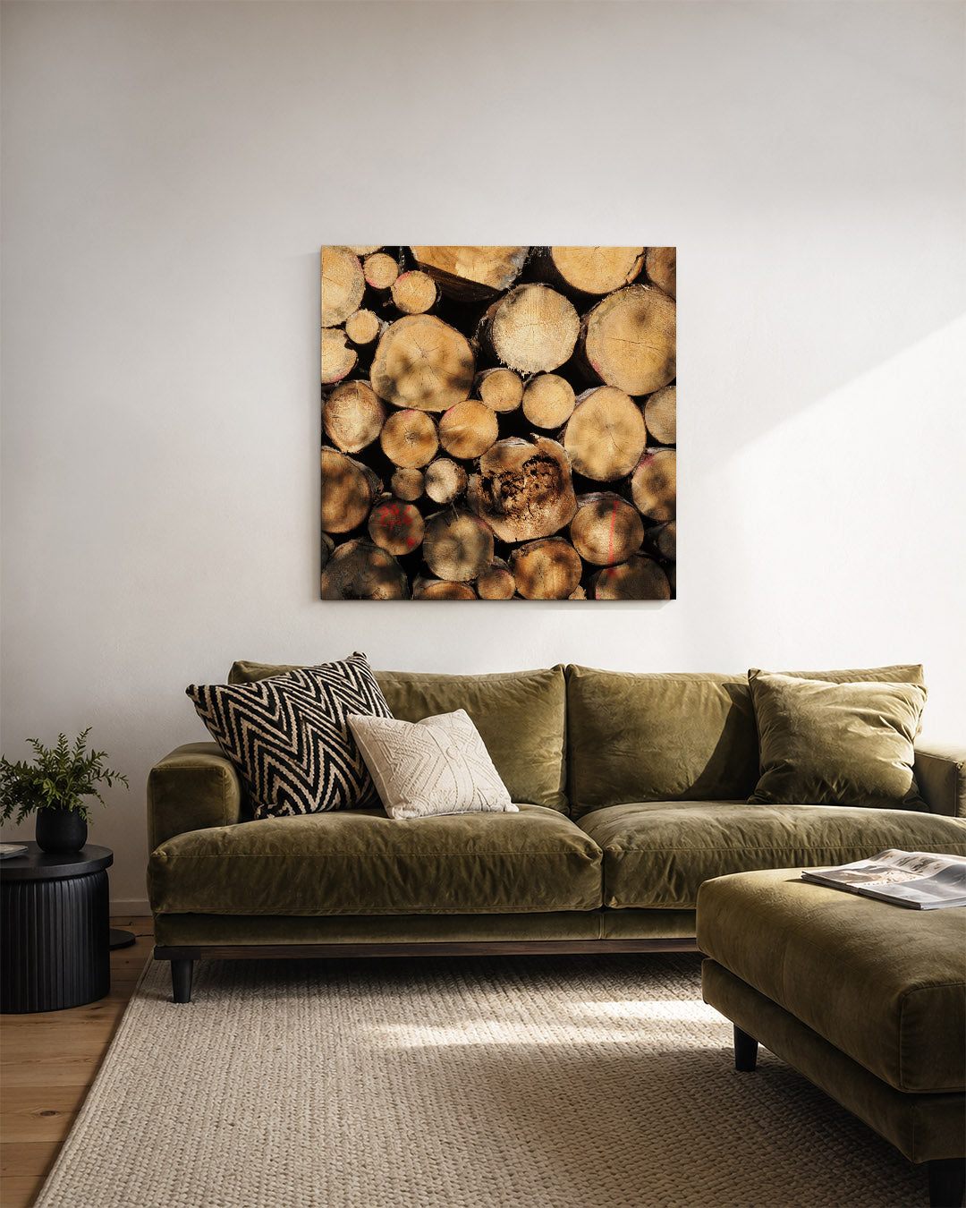 Houtstapel textuur Kunstwerk