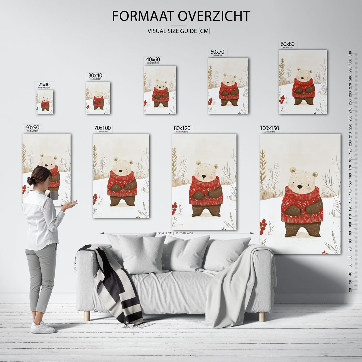 Beer met rode trui Poster