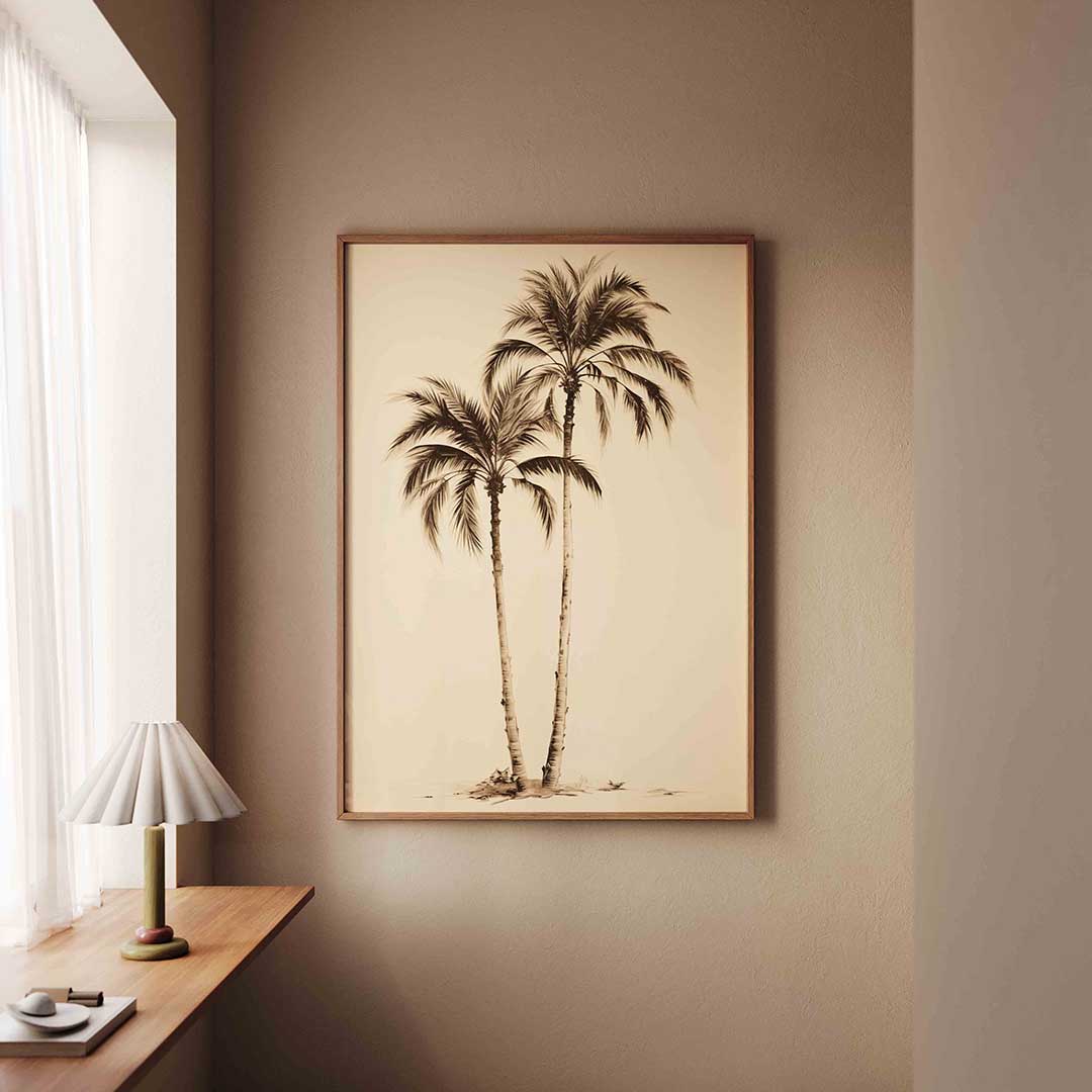 Twee palmbomen Poster