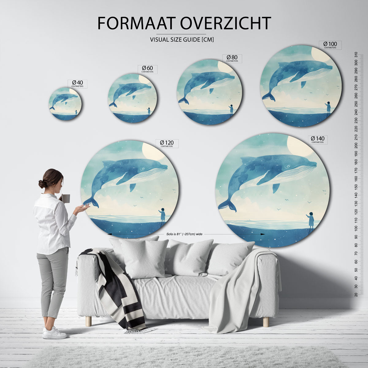 Walvis en kind Muurcirkel