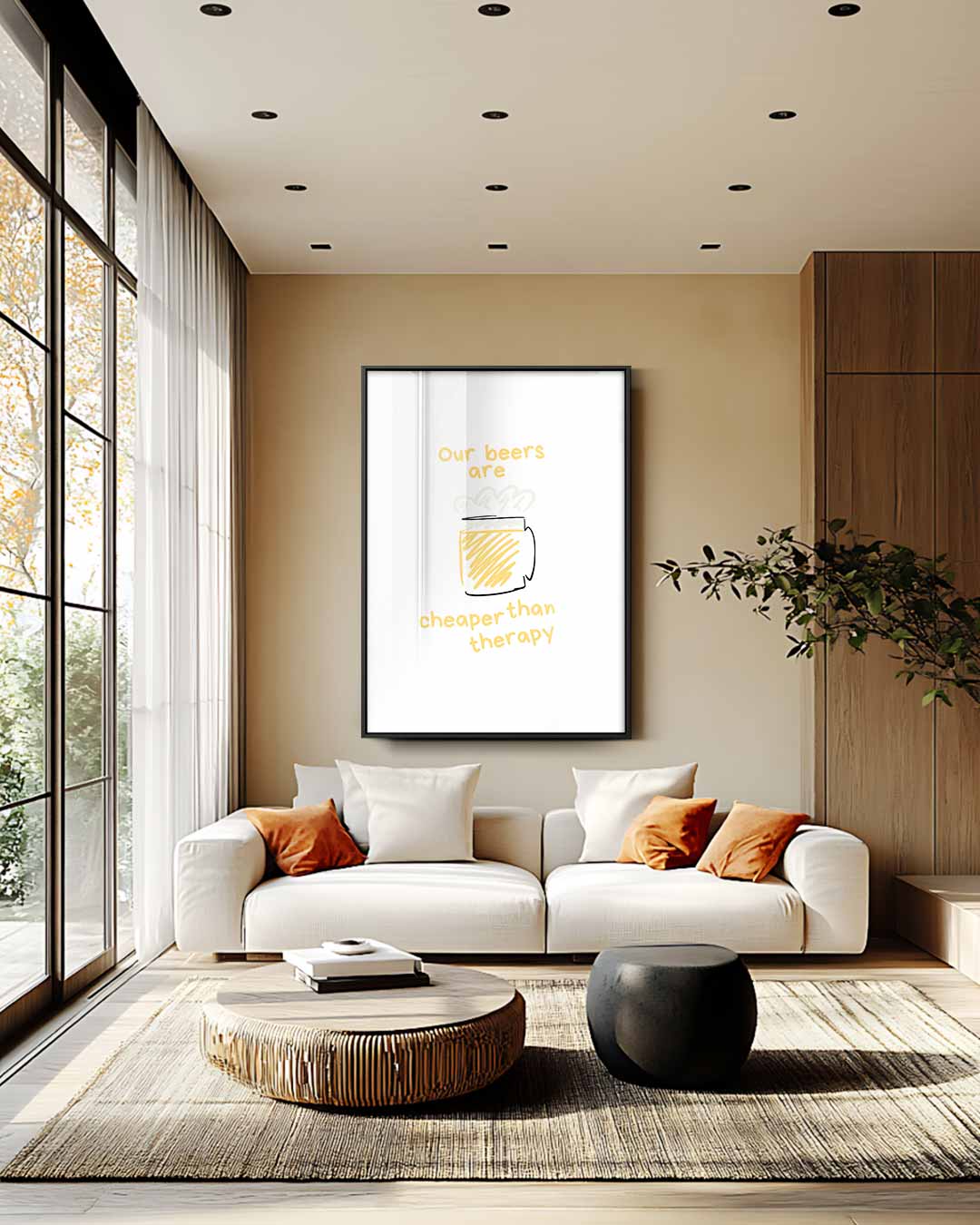 Humoristische Bierillustratie Kunstwerk-canvas-dibond-plexiglas-wanddecoratie-WallArtistic