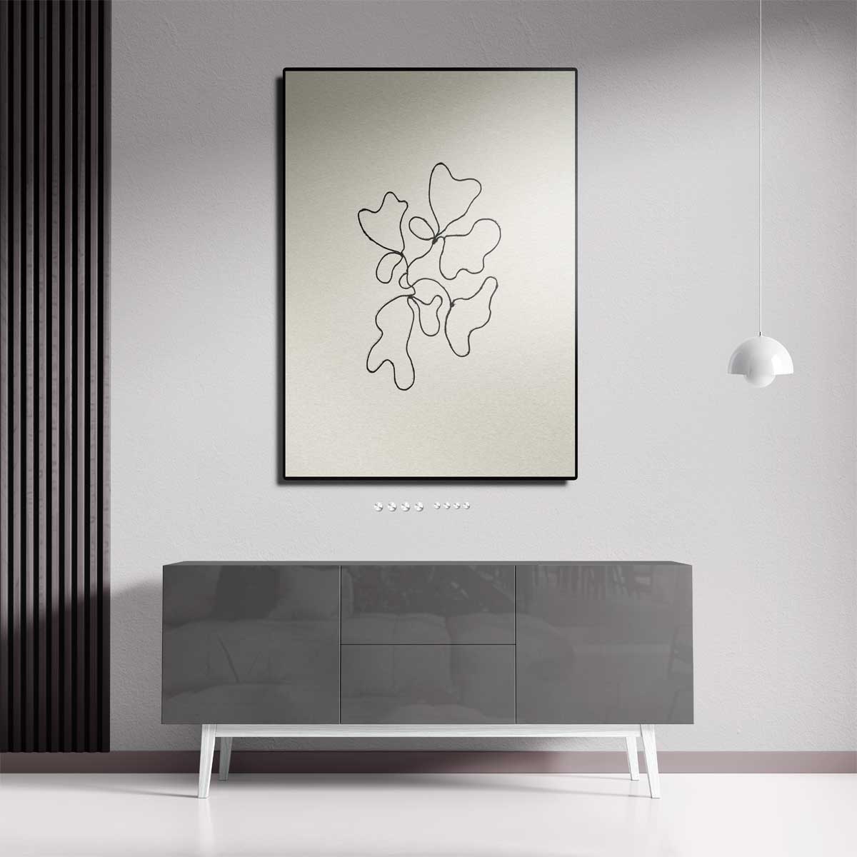 Organische Lijnenspel Kunstwerk-canvas-dibond-plexiglas-wanddecoratie-WallArtistic