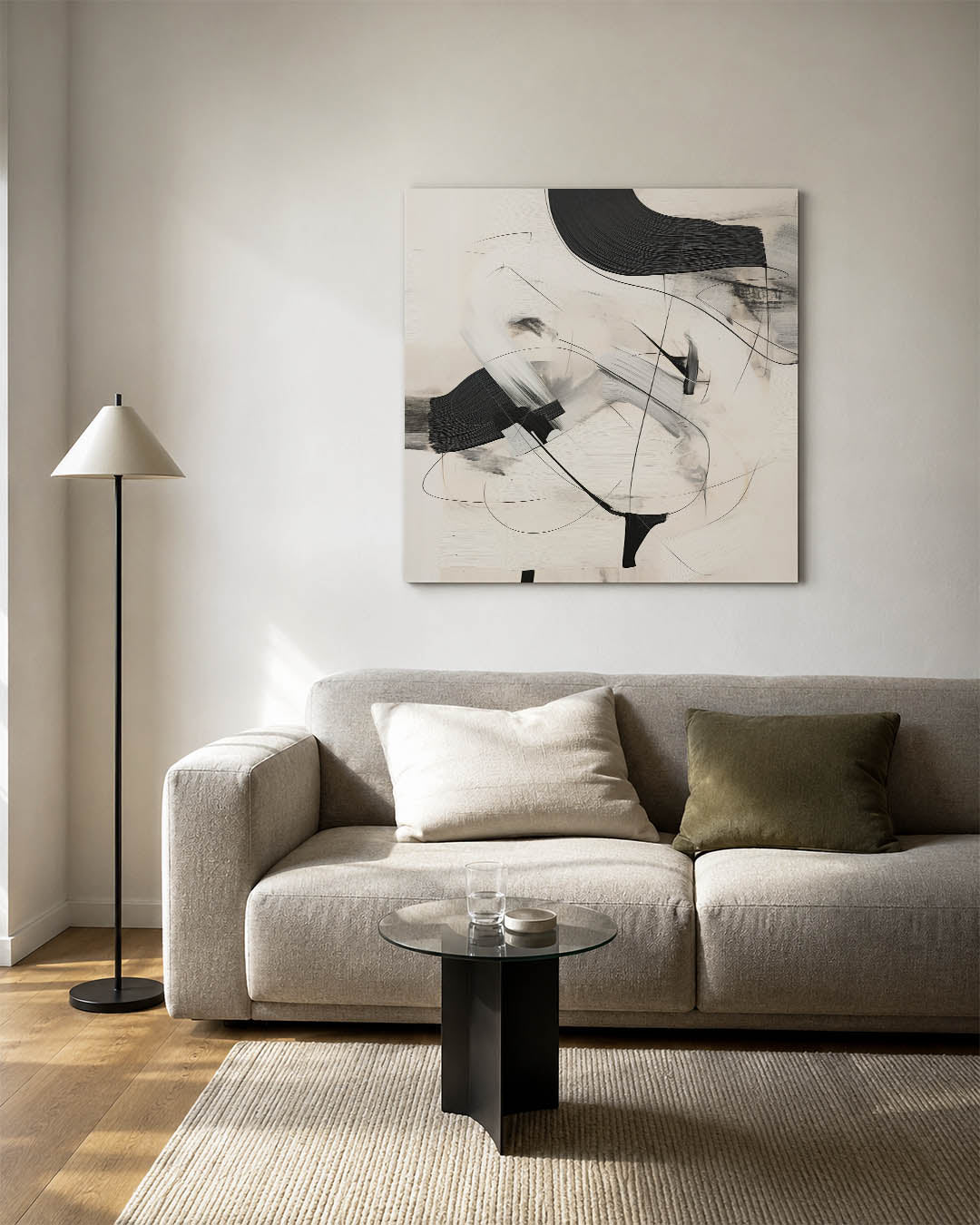 Dynamische lijnen compositie Kunstwerk