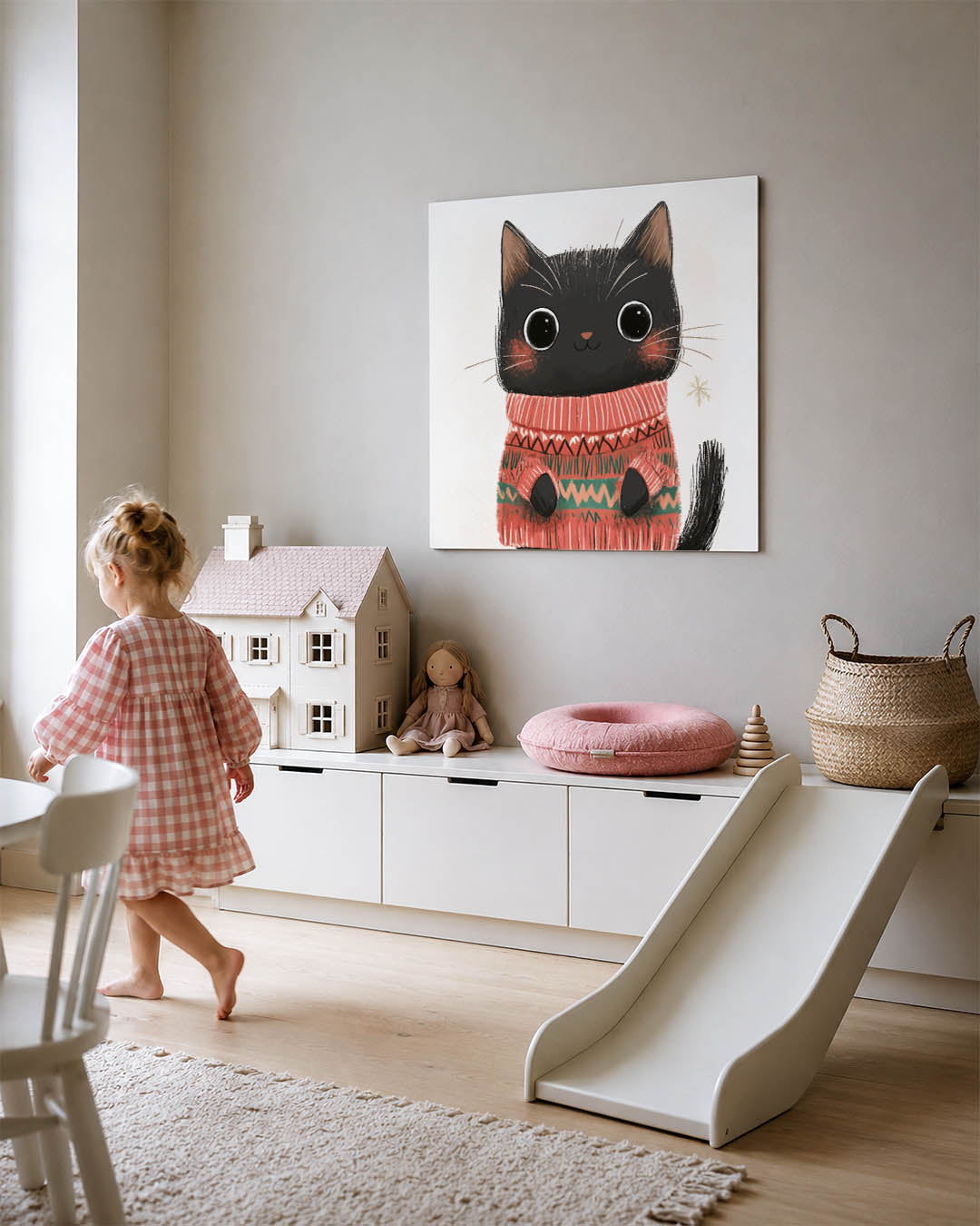 Schattige kat illustratie Kunstwerk