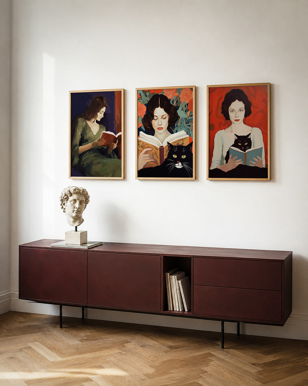 Lezende vrouw Posterset