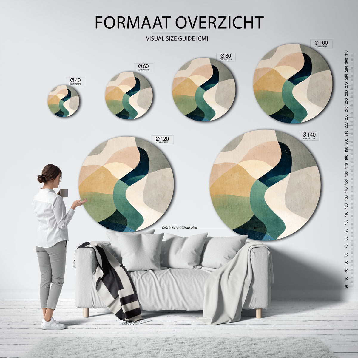Abstracte vormen Muurcirkel