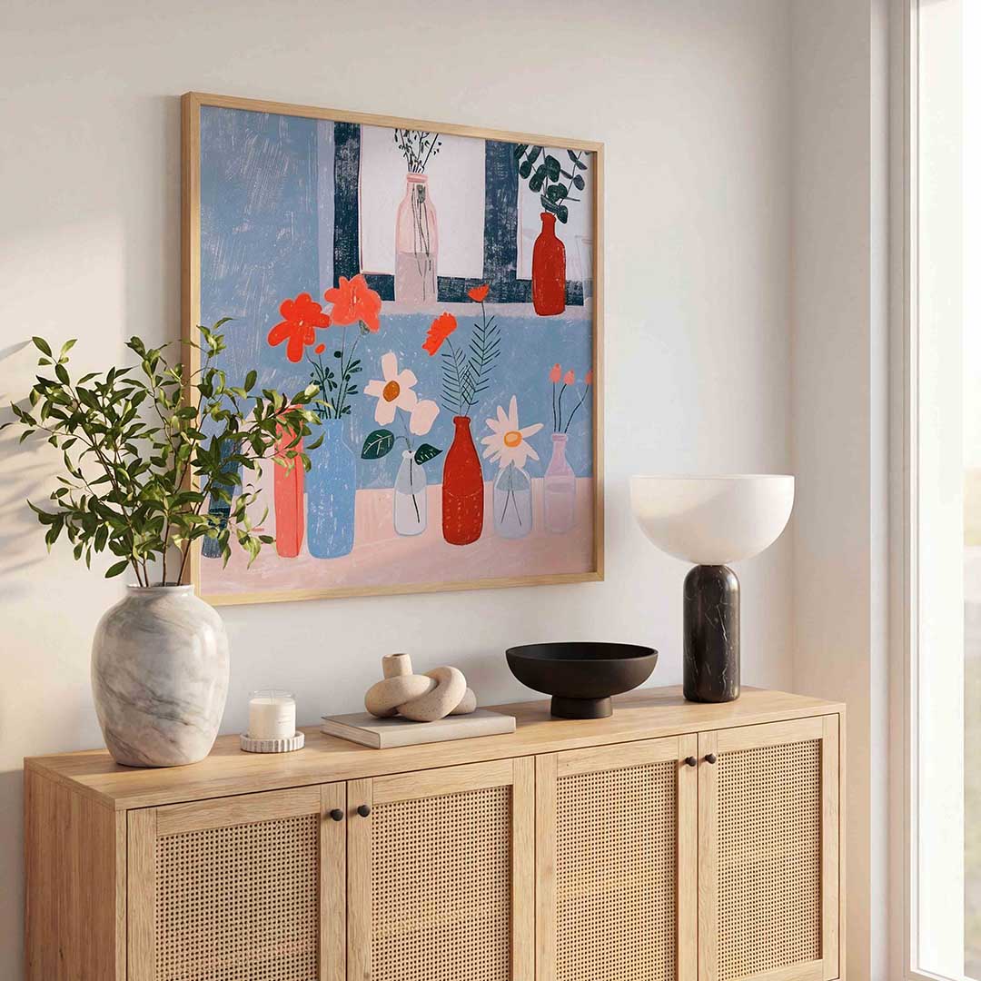 Bloemen en vazen Poster