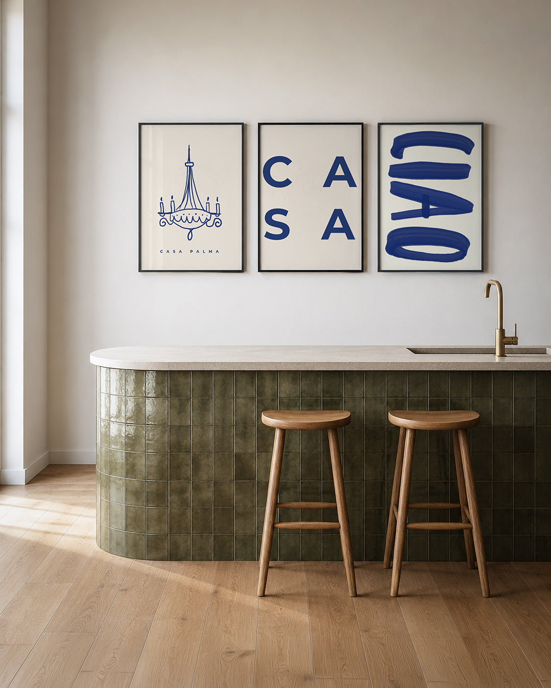 Lijnenspel kroonluchter Posterset